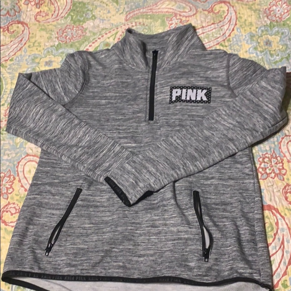 Gray pink zip up hoodie